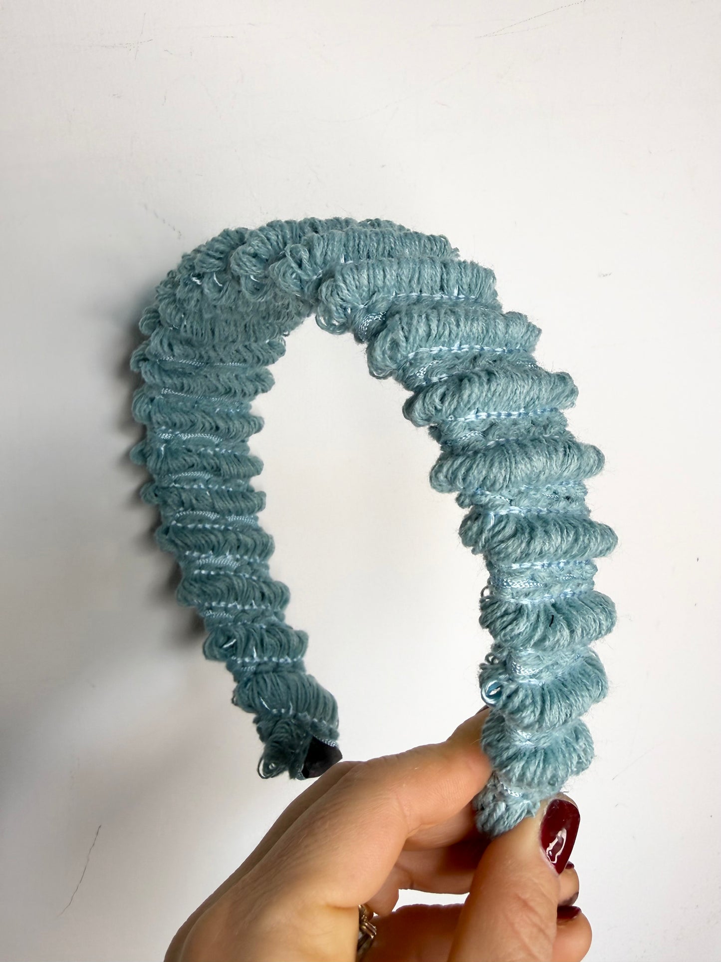 Cerchietto corona azzurro grande