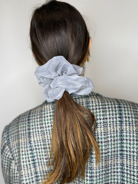 SCRUNCHIES in organza grigio chiaro