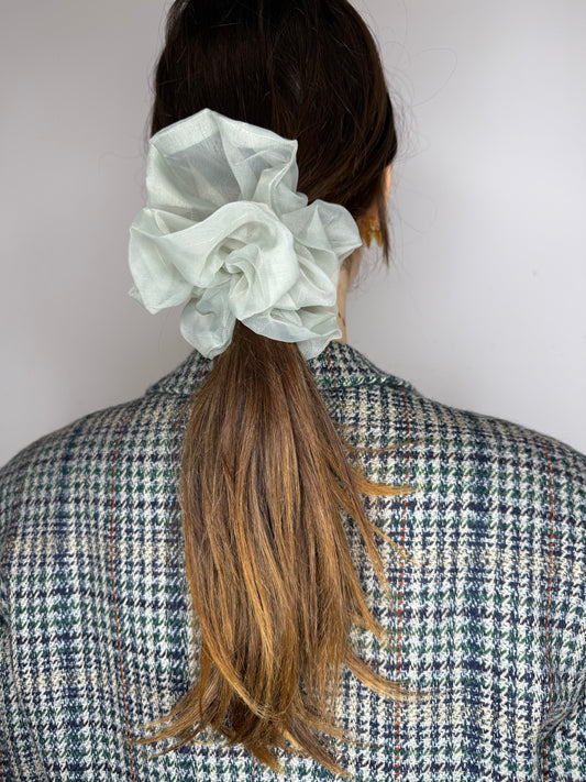 SCRUNCHIES in organza verde acqua